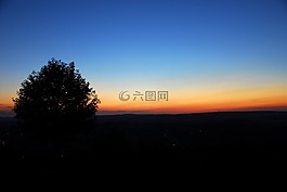 日落,傍晚的天空,余辉