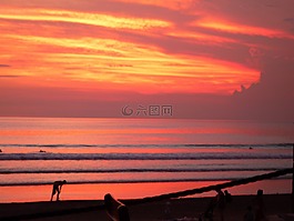 巴厘島,印度尼西亞,日落