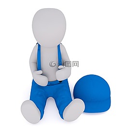 男性,3d模型,孤立