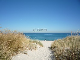 fremantle 海灘,沙,海