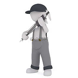 男性,3d模型,孤立