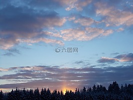 天空,morgenrot,日出