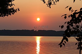 太陽,日落,水
