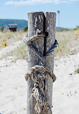 柵欄,砂,海灘