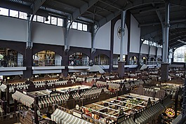 市場,行列,帳篷