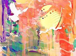 水彩,畫,漆