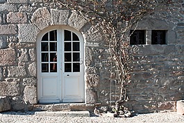 拱形的门,石,墙