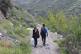 徒步旅行,行走,山