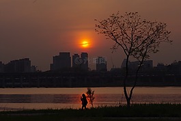 日落,下班,發(fā)光