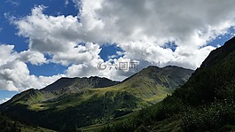 山,云,高山