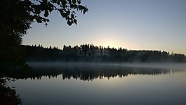早晨,水,湖