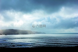 海灘,海洋,英國