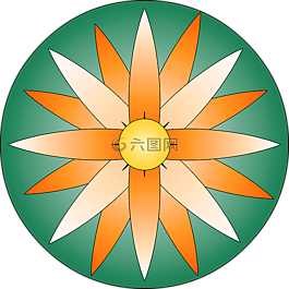 曼荼羅,花卉,橙花