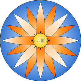 曼荼羅,花卉,橙花