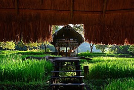 村,干草,小屋