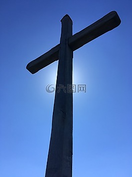 天堂,户外,十字
