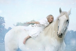 冬天,雪,女孩