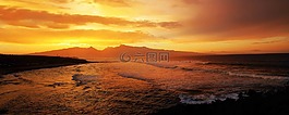 日落,夏威夷,海