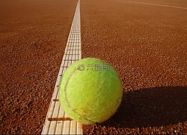 网球场,网球,黄色