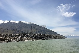 大鹽湖,山,湖