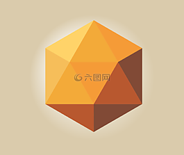 多边形,矢量,橙