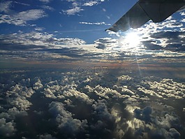 法國(guó)加勒比天空,飛機(jī)飛行,云