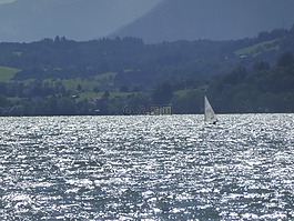 湖,帆船,景觀