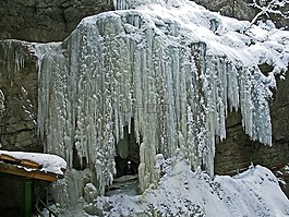 breitachklamm,冰柱,冻结的瀑布
