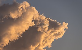 日落,天空,云
