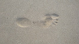 砂,腳印,腳