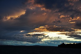 湖,abendstimmung,云