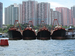 香港,船,摩天大樓