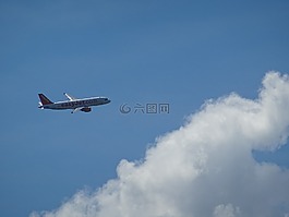 飛機,云,積云