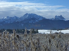 湖,山全景圖,阿爾高