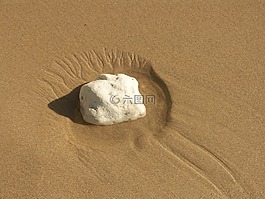 石,海灘,沙