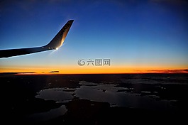 飛機(jī),旅行,日落