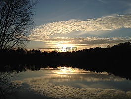 spieglung,水,天空