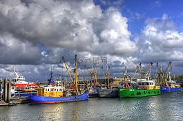 lauwersoog,端口,漁船