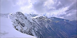 雪,山,冬天