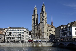 苏黎世,grossmünster,教堂尖塔