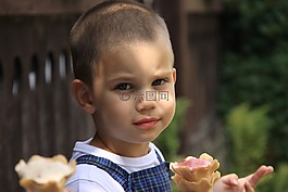 冰激淋,縱向,男孩