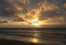 太陽,云,晚上
