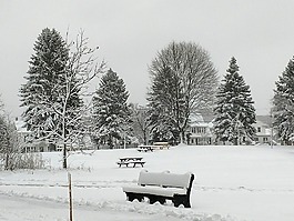 冬天,雪,長(zhǎng)凳