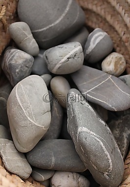 石頭,購物籃,海灘