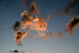 云,天空,日落