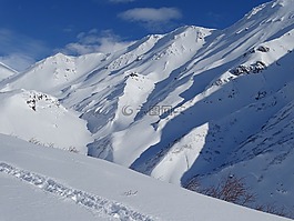 雪,冬季,山