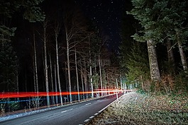 道路,長時間曝光,夜