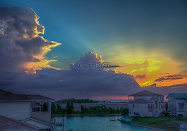 佛羅里達(dá),海灘,運(yùn)河