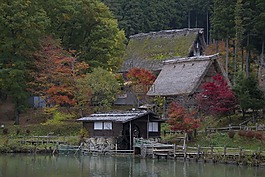 磨机,日本,池塘
