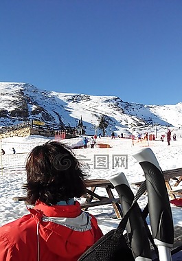 雪,滑雪,山